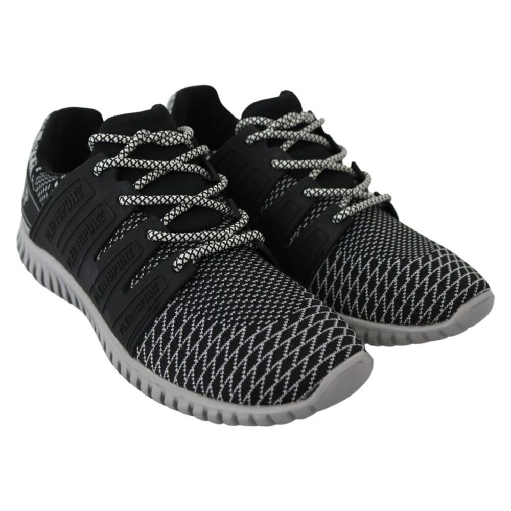Plein Sport Black Polyester Runner Mason Sneakers Men's Shoes